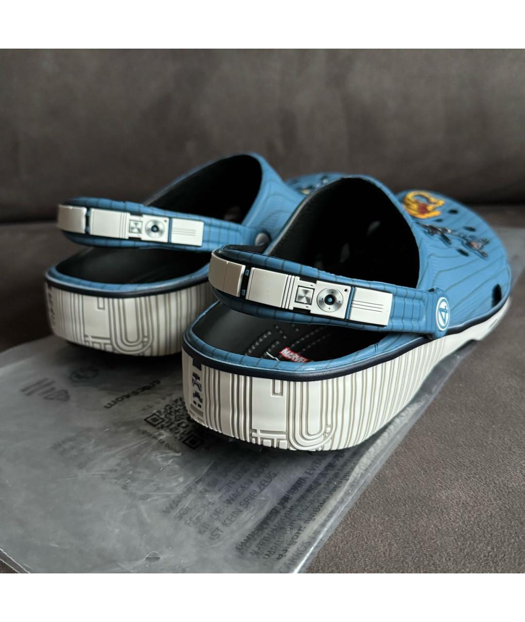 CROCS Голубые резиновые шлепанцы, фото 3