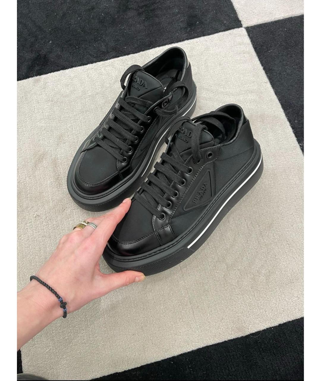 PRADA Черные кожаные кеды, фото 6