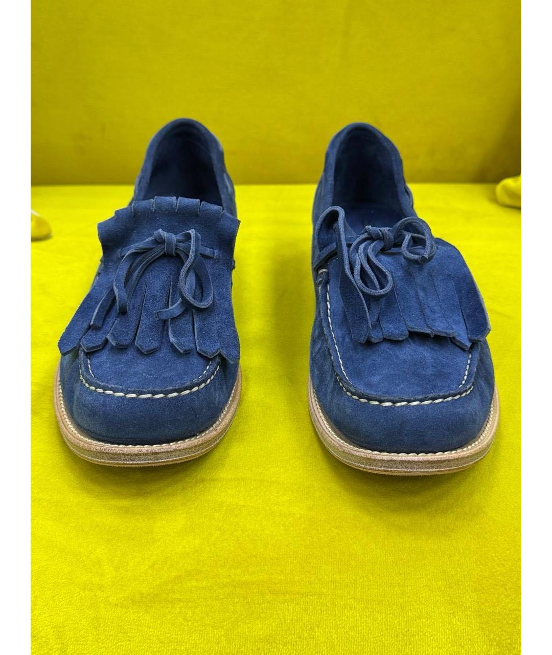 SANTONI Синие замшевые лоферы, фото 4
