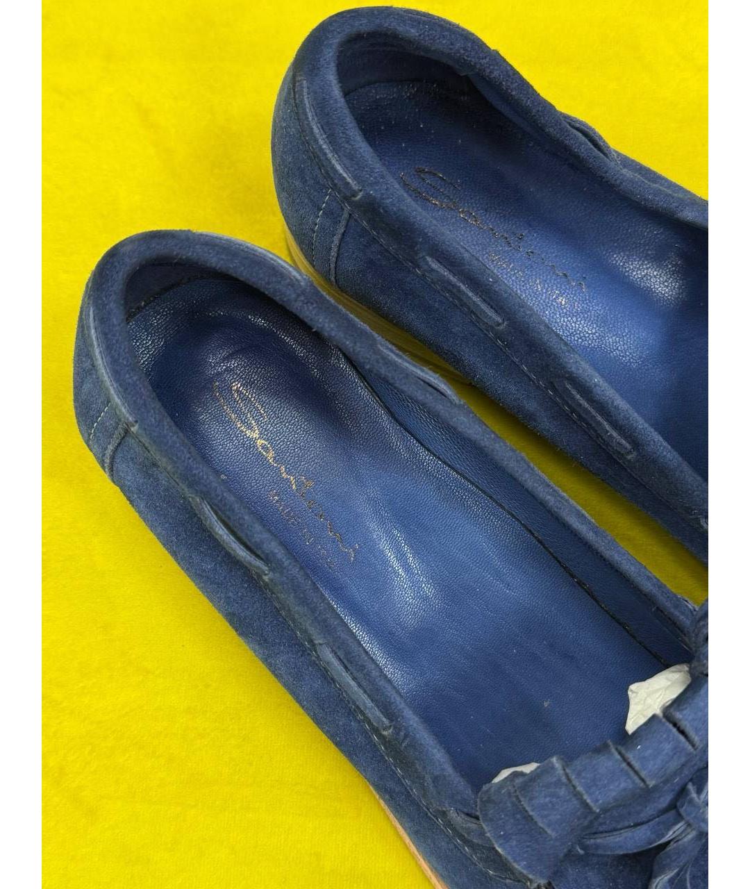 SANTONI Синие замшевые лоферы, фото 3