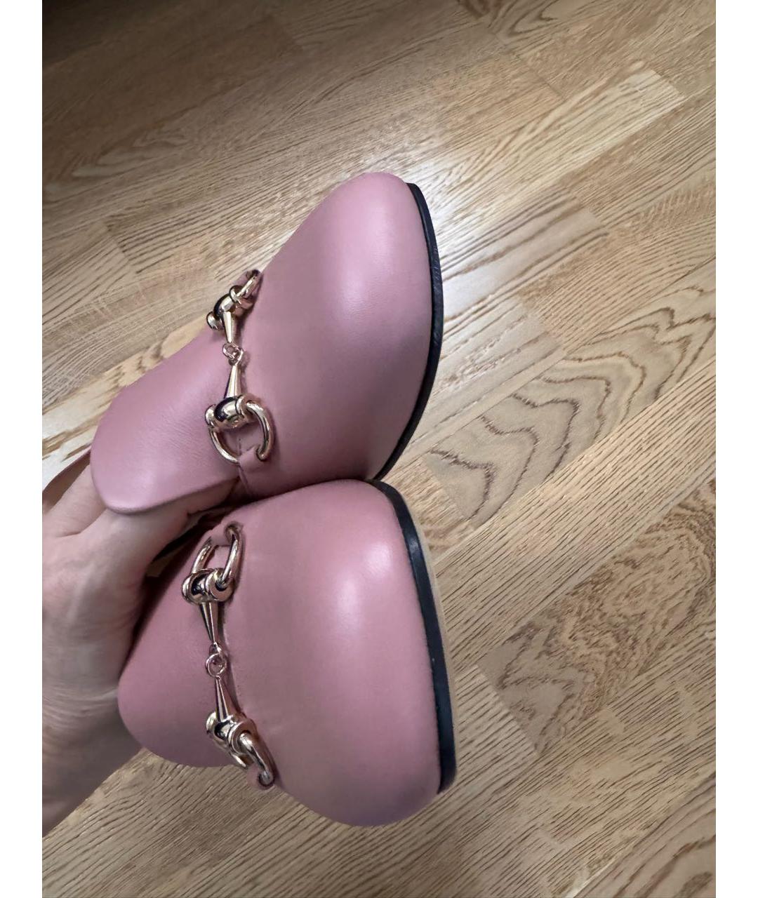 GUCCI Розовые кожаные туфли, фото 5