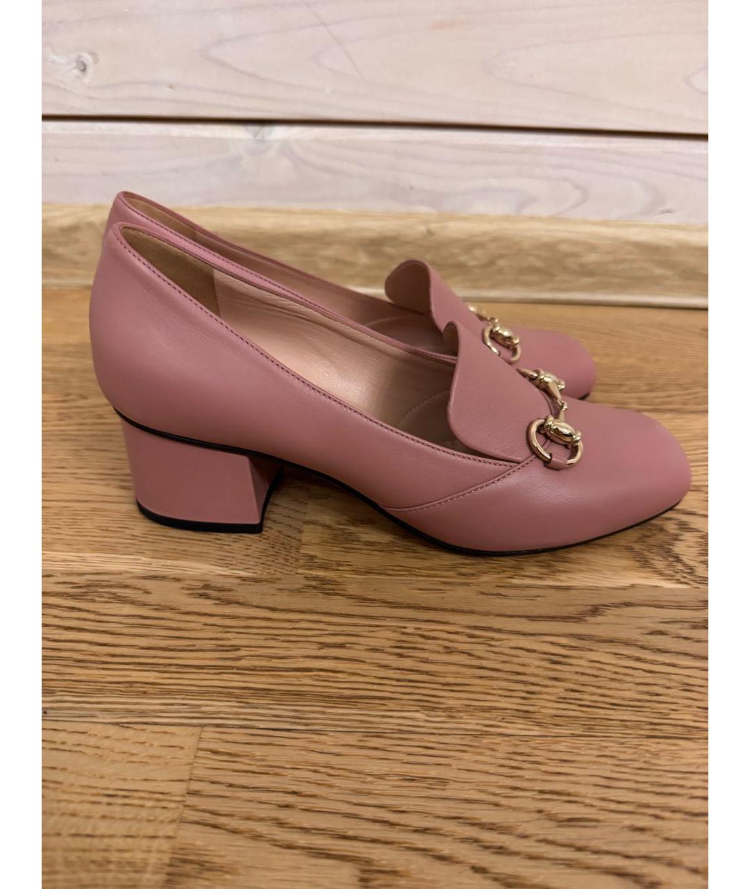 GUCCI Розовые кожаные туфли, фото 7