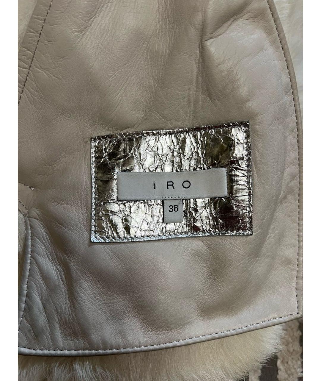 IRO Серебряная кожаная дубленка, фото 5