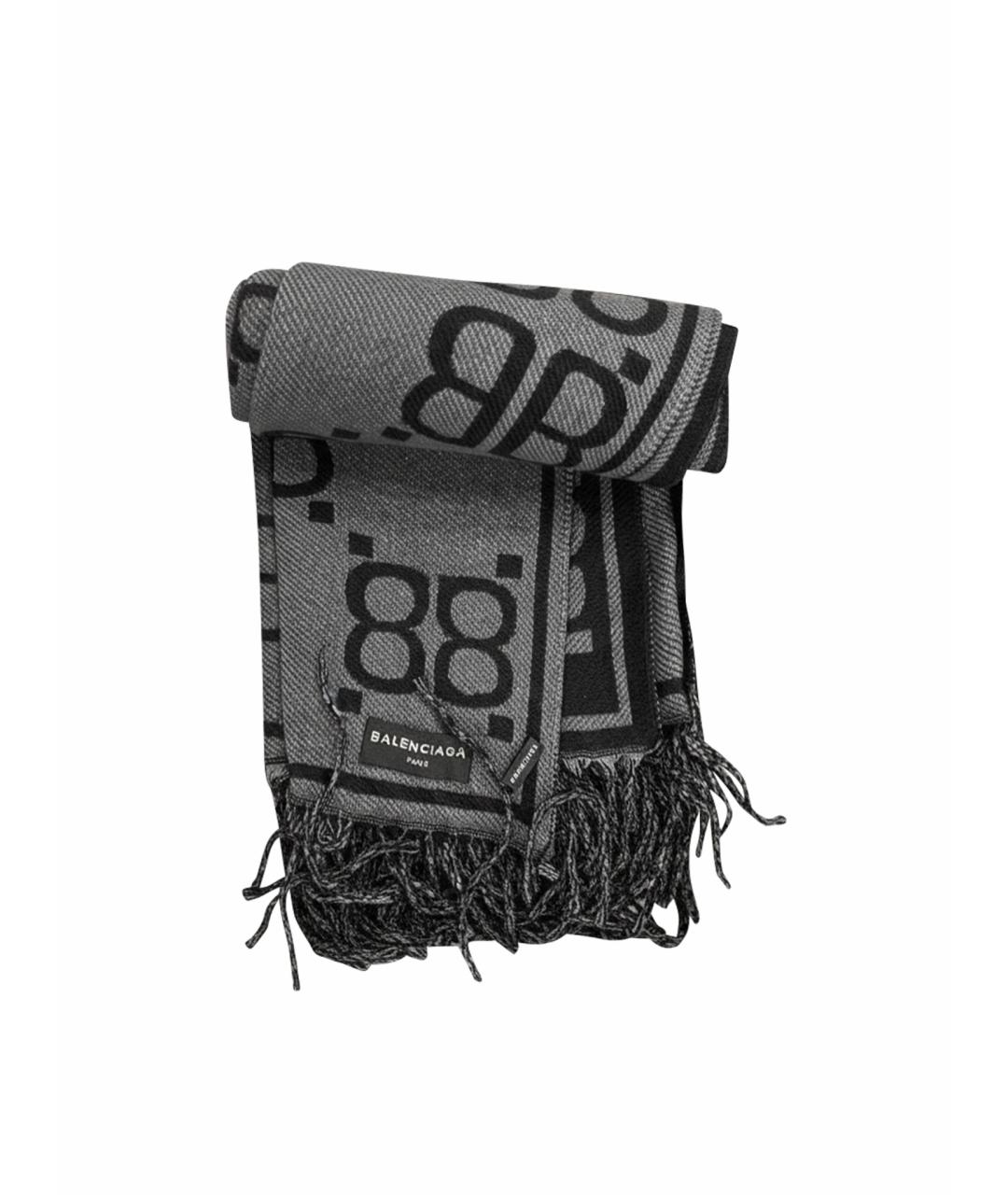 BALENCIAGA Серый шерстяной платок, фото 1