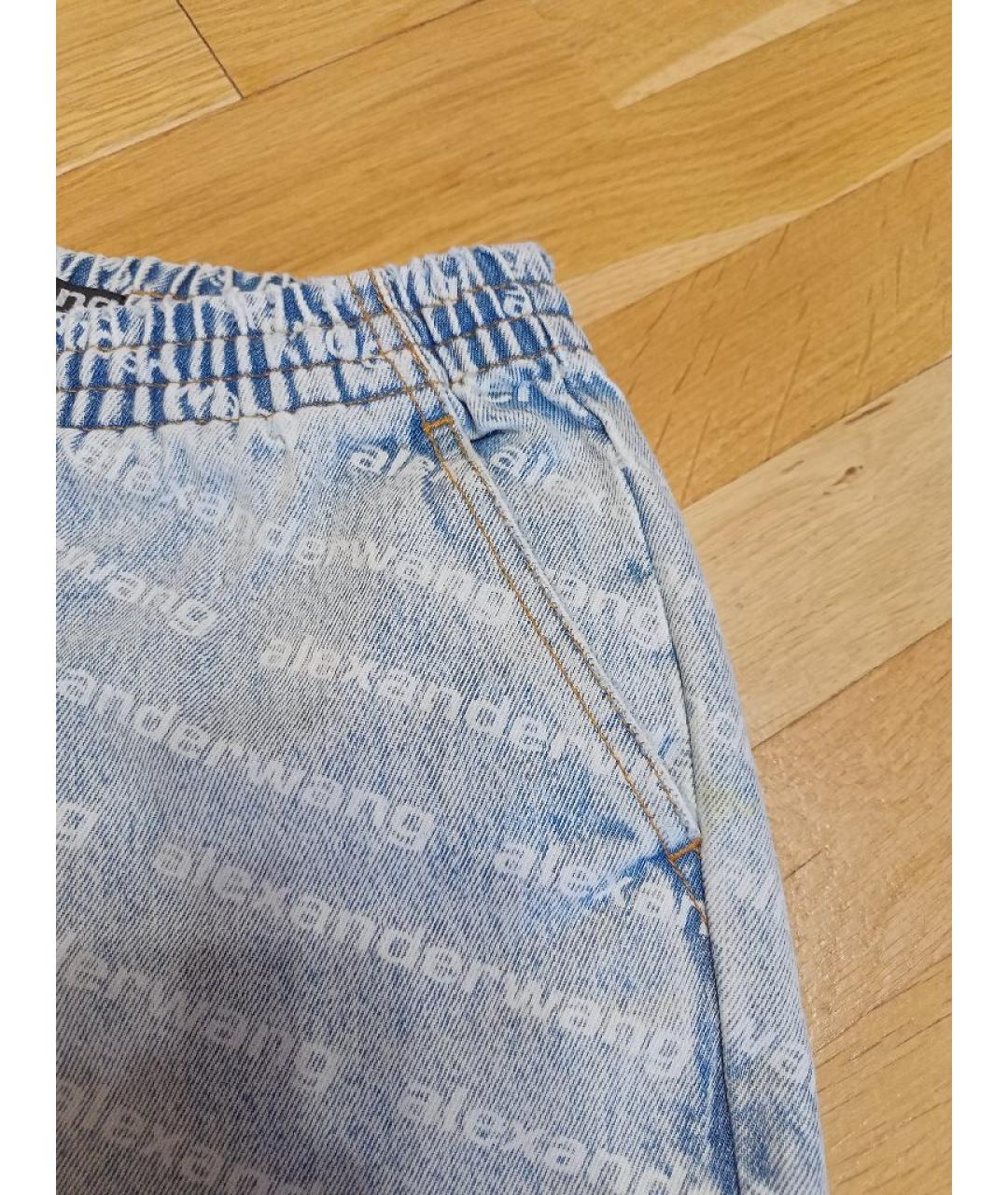 ALEXANDER WANG Голубые хлопковые прямые джинсы, фото 4