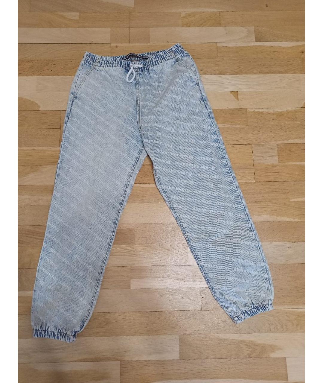 ALEXANDER WANG Голубые хлопковые прямые джинсы, фото 7