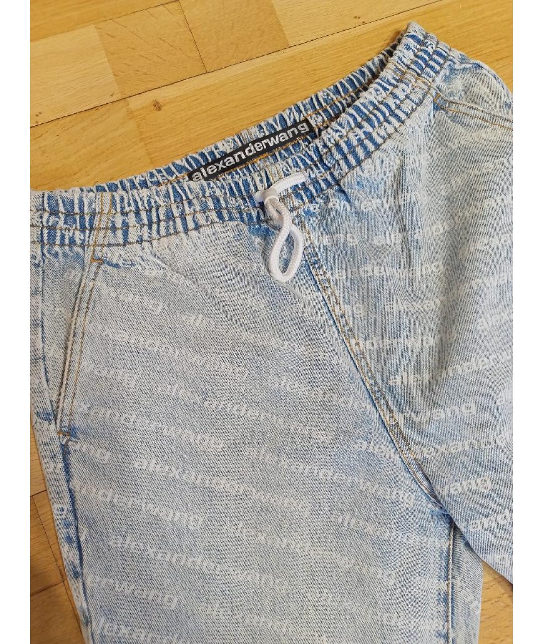 ALEXANDER WANG Голубые хлопковые прямые джинсы, фото 5