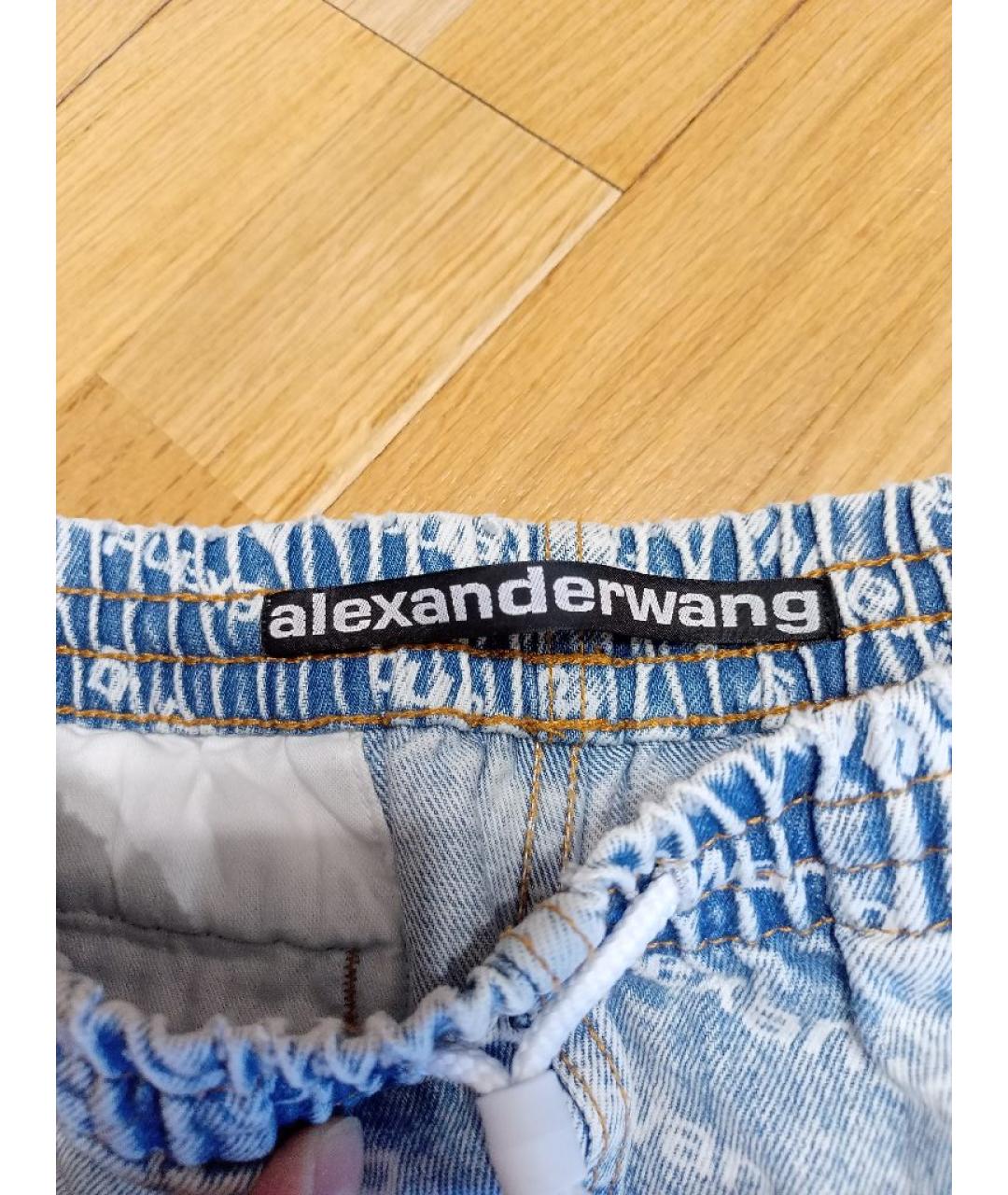 ALEXANDER WANG Голубые хлопковые прямые джинсы, фото 3