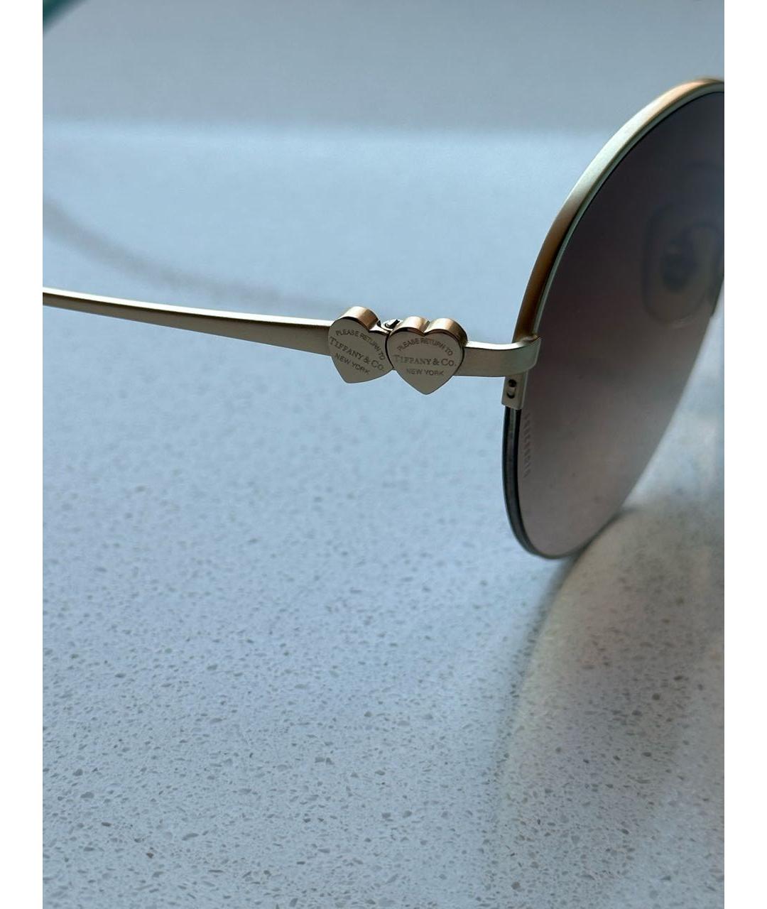 TIFFANY&CO Золотые металлические солнцезащитные очки, фото 3