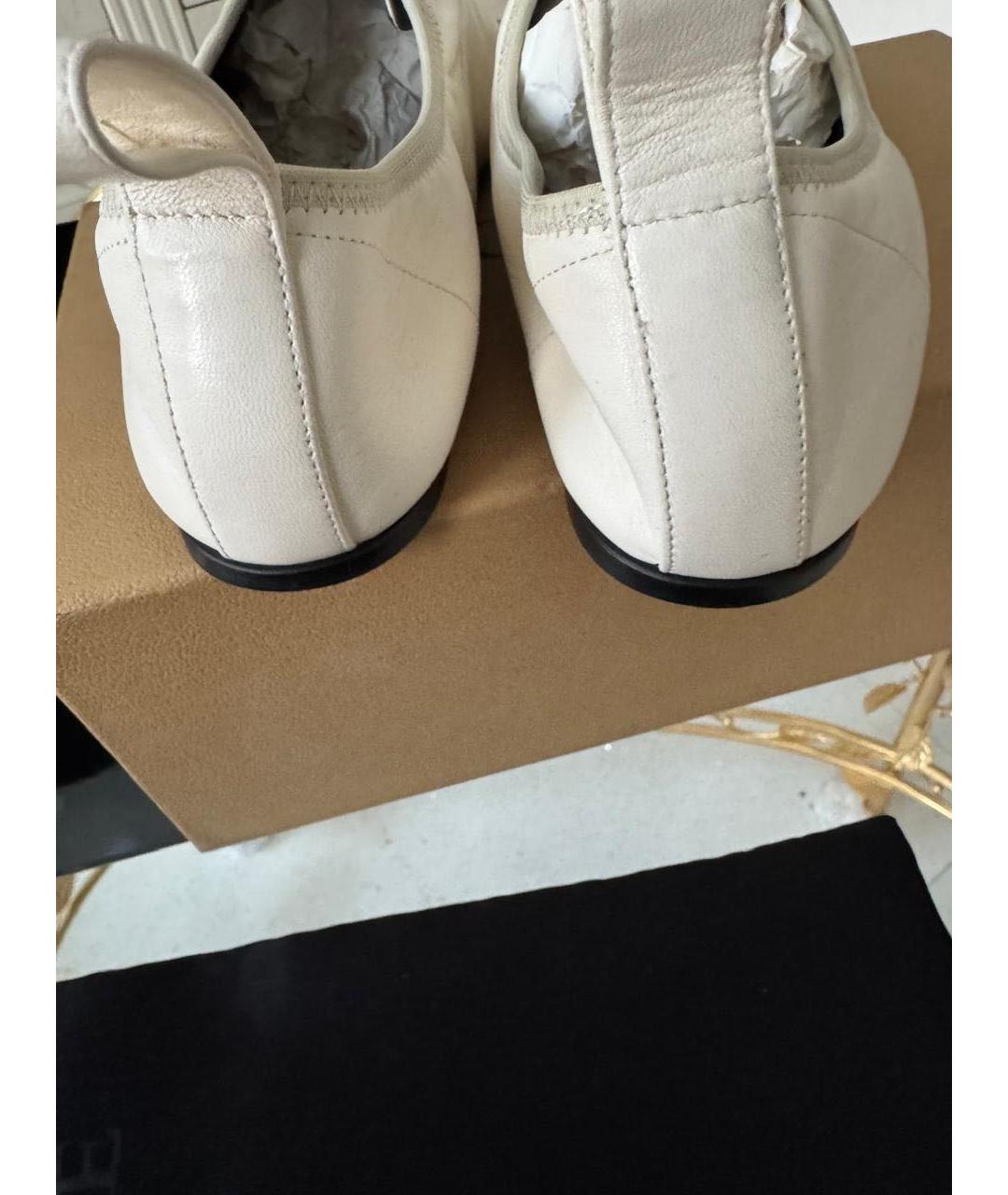 LOEWE Белые кожаные лоферы, фото 4