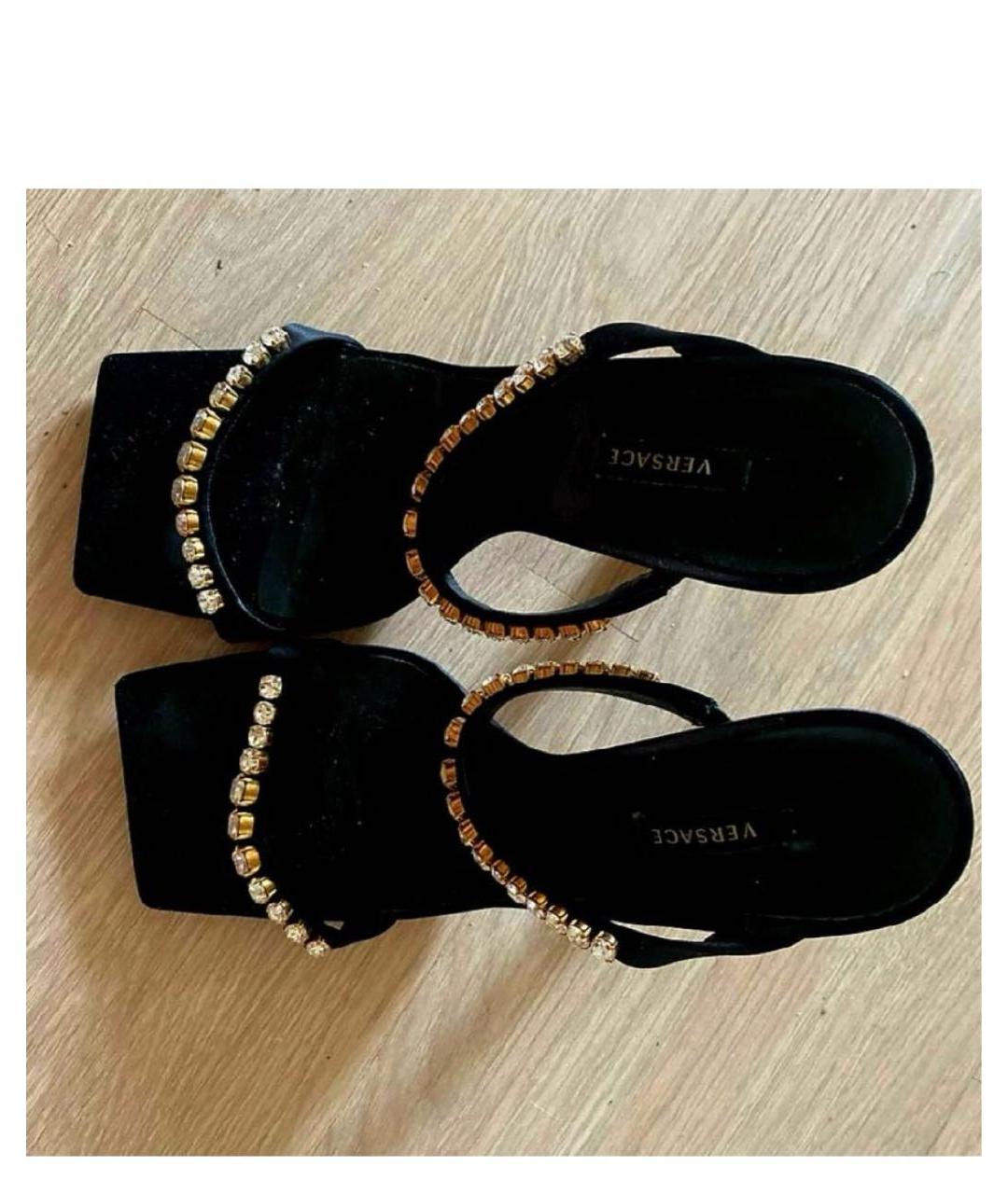 VERSACE Черные босоножки, фото 3