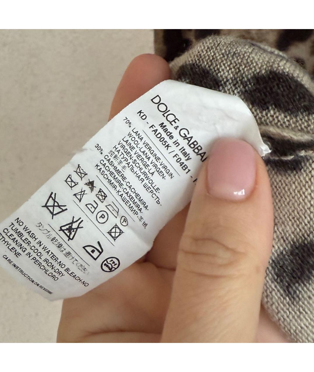 DOLCE&GABBANA Коричневое шерстяное повседневное платье, фото 5