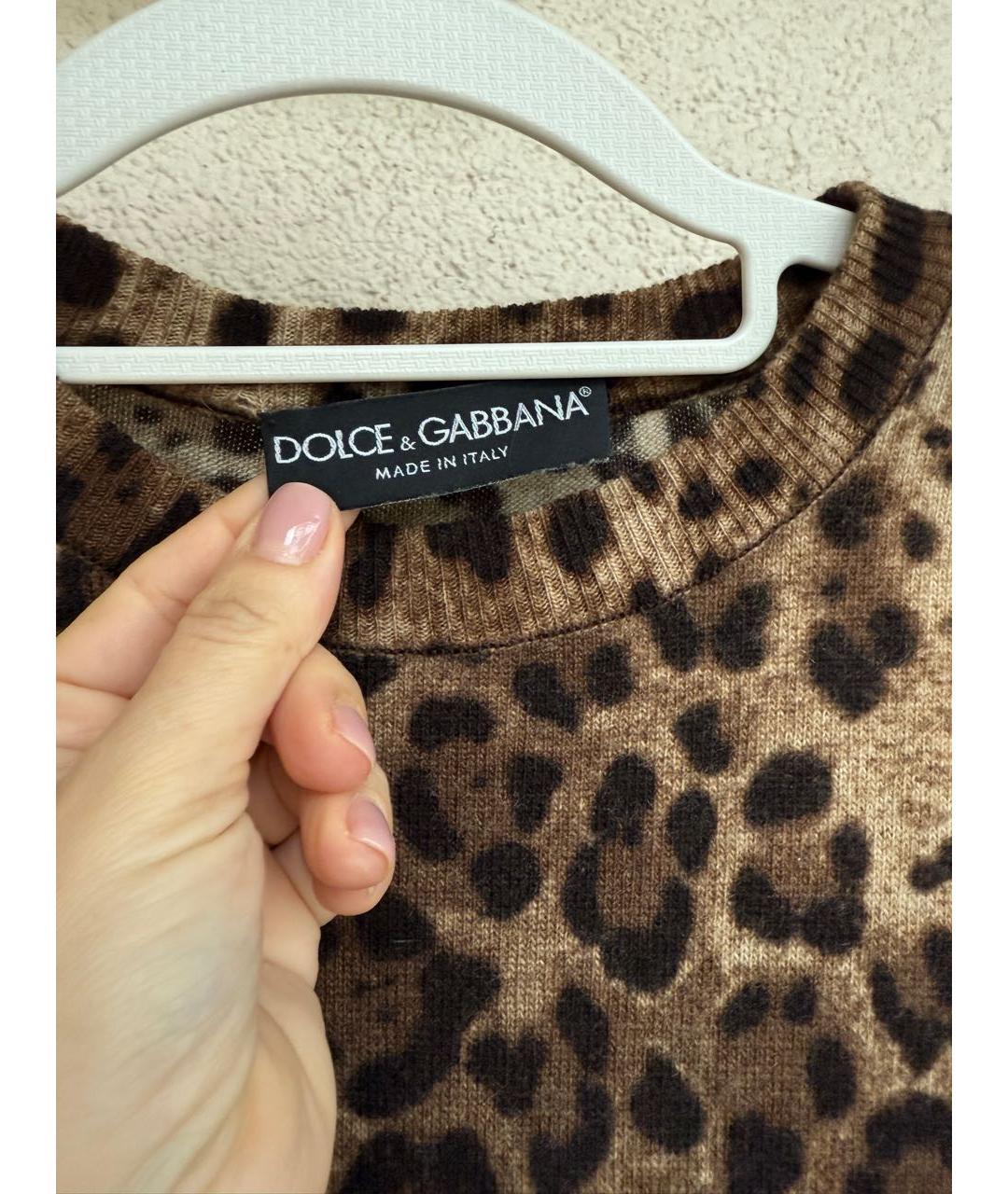 DOLCE&GABBANA Коричневое шерстяное повседневное платье, фото 3