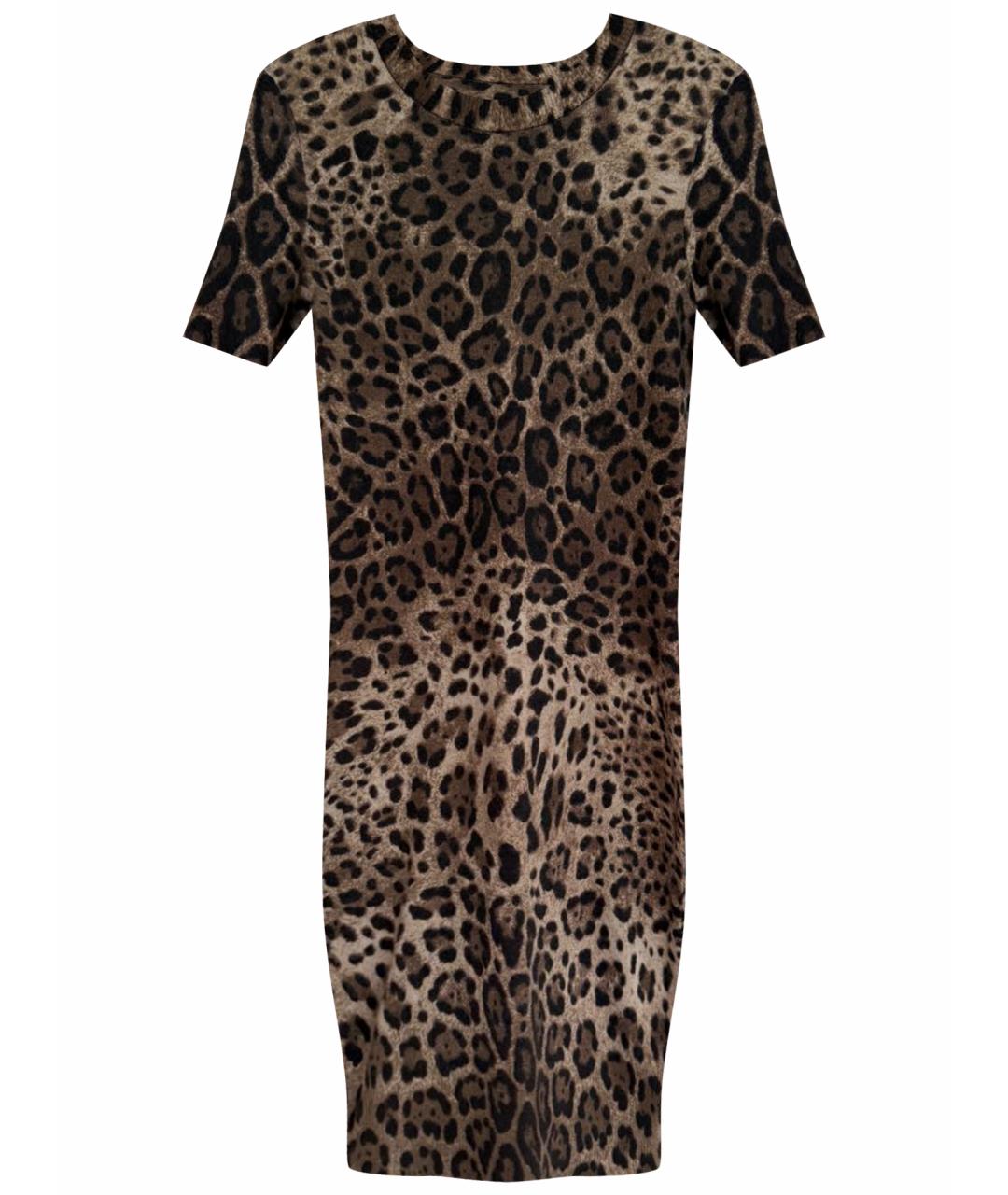 DOLCE&GABBANA Коричневое шерстяное повседневное платье, фото 1