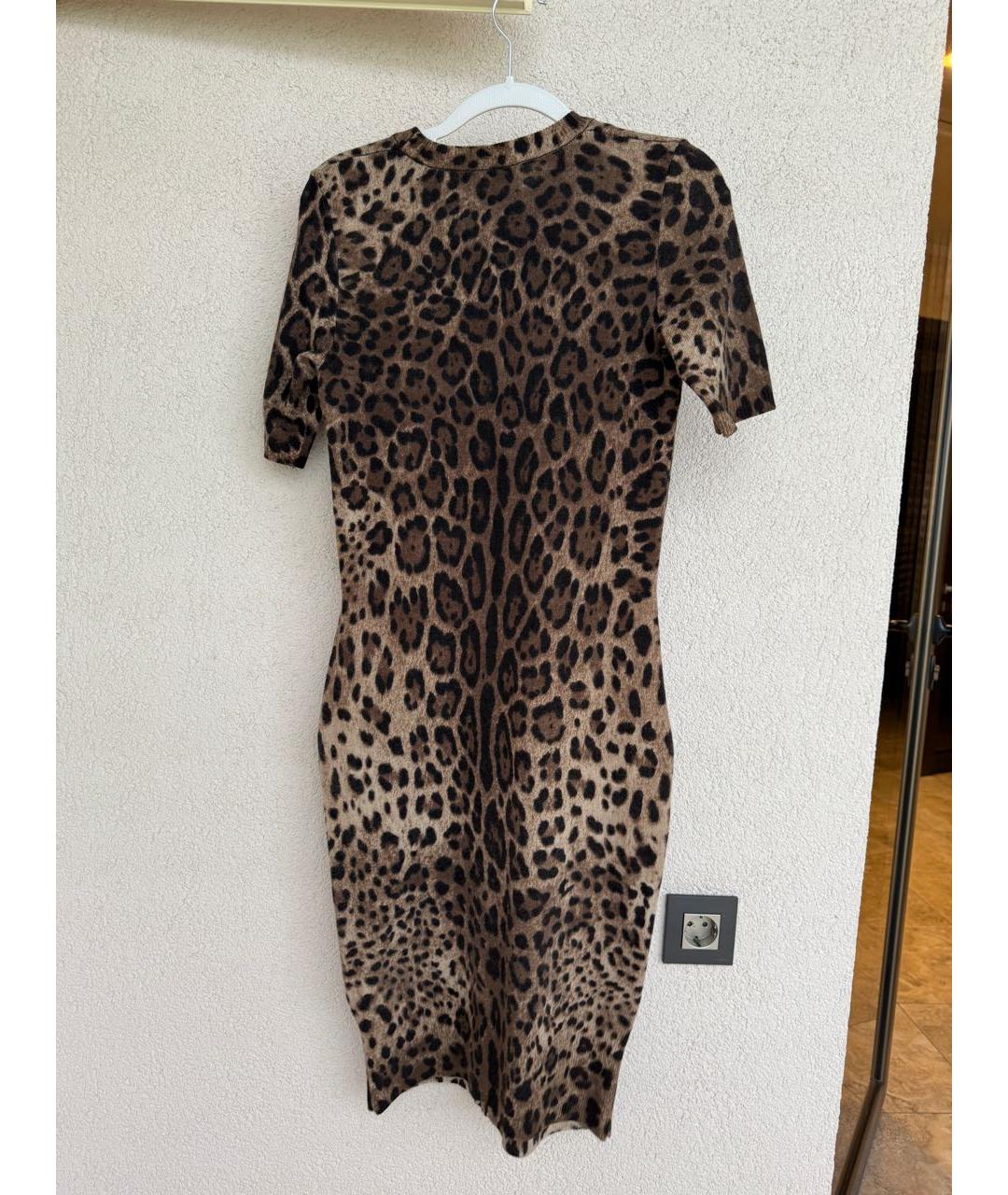 DOLCE&GABBANA Коричневое шерстяное повседневное платье, фото 2