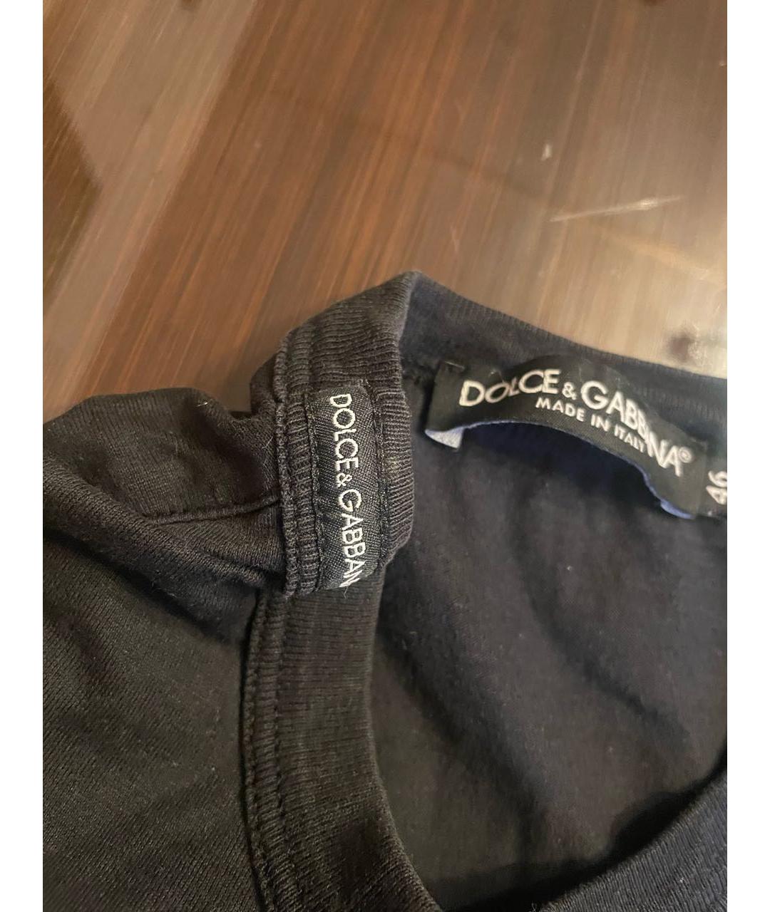 DOLCE&GABBANA Черная хлопковая футболка, фото 4