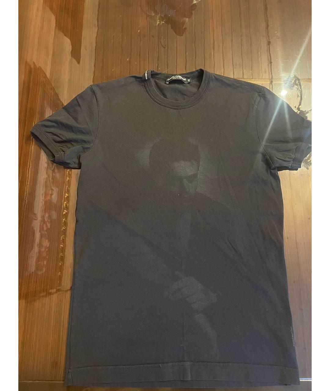 DOLCE&GABBANA Черная хлопковая футболка, фото 5