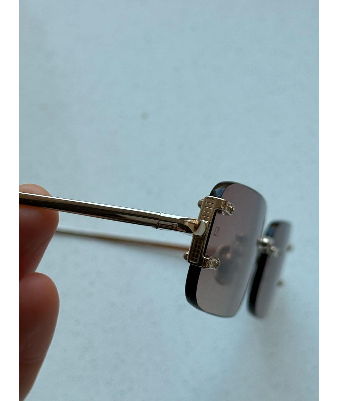 LINDA FARROW Золотые металлические солнцезащитные очки, фото 3