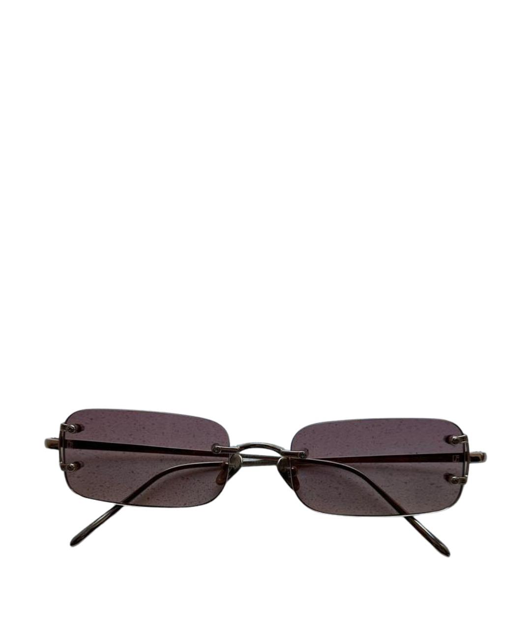 LINDA FARROW Золотые металлические солнцезащитные очки, фото 1