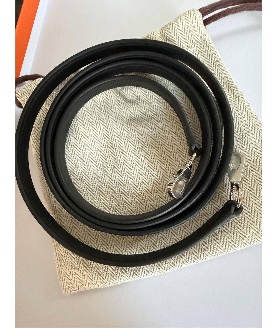 HERMES Черные кожаные перчатки, фото 5