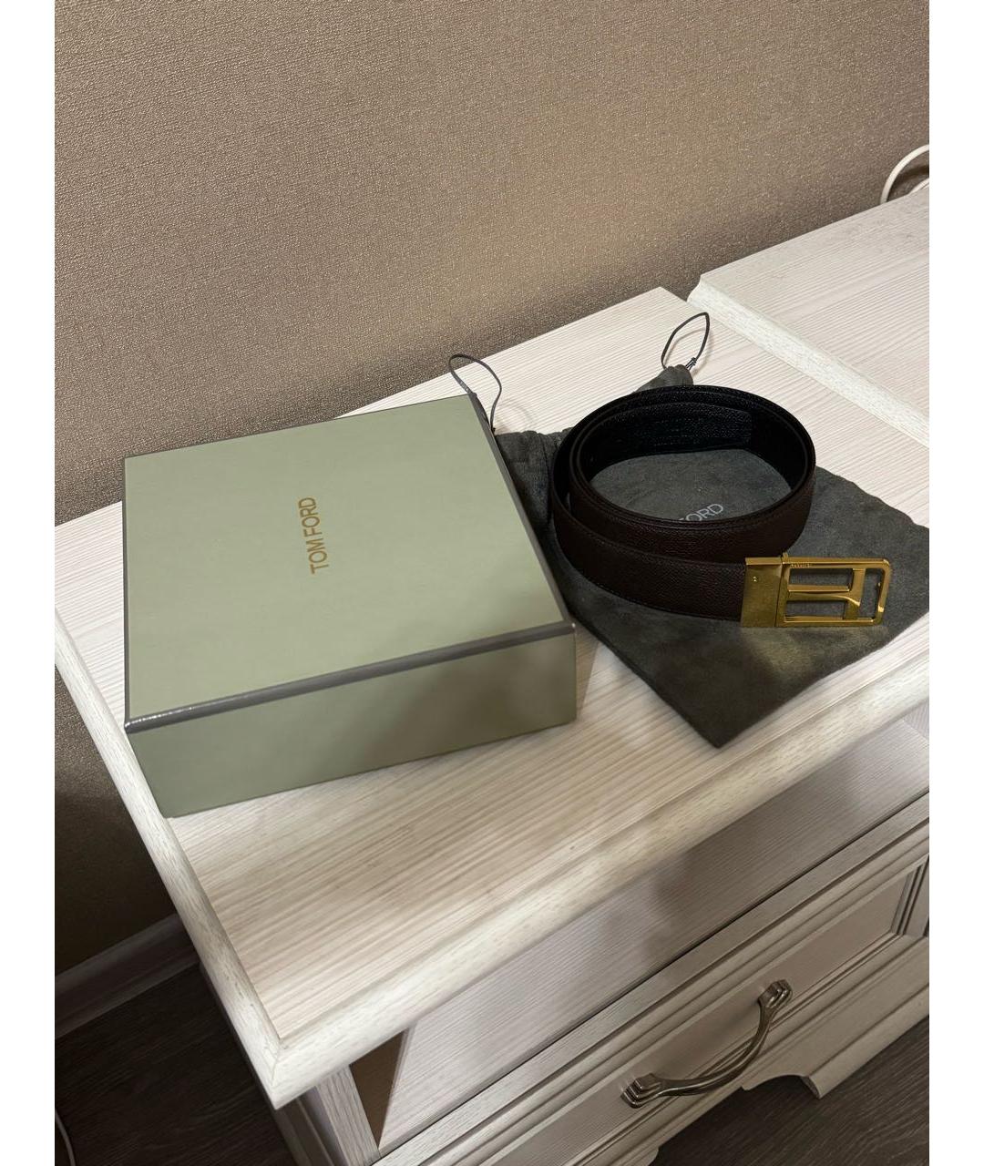 TOM FORD Черный кожаный ремень, фото 4