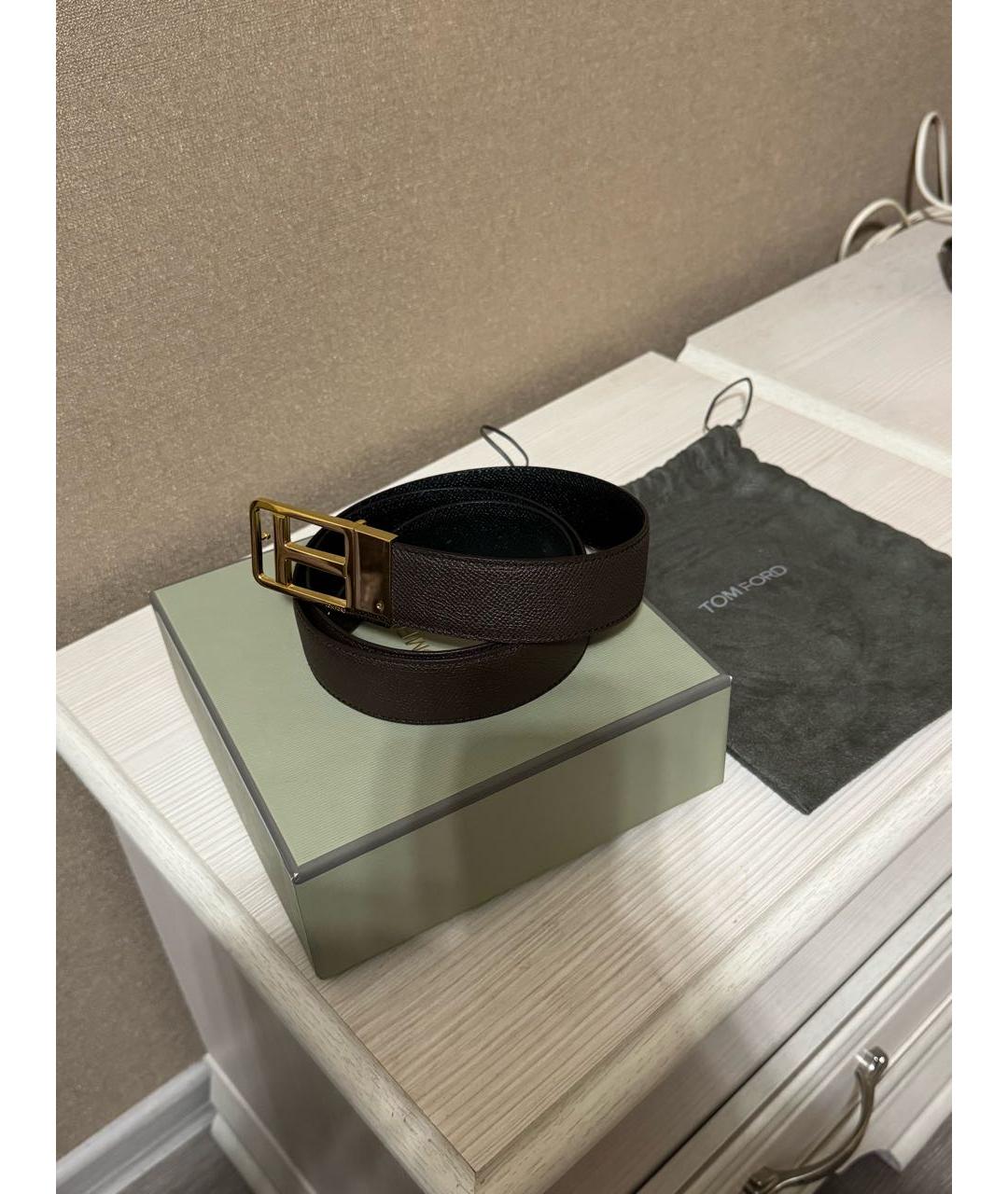 TOM FORD Черный кожаный ремень, фото 5