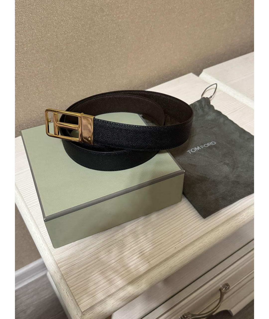 TOM FORD Черный кожаный ремень, фото 2