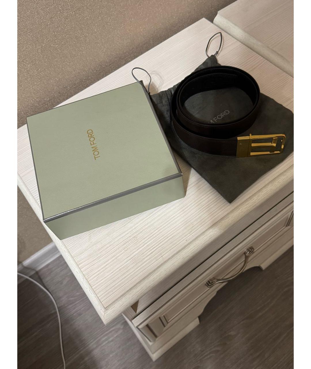 TOM FORD Черный кожаный ремень, фото 3