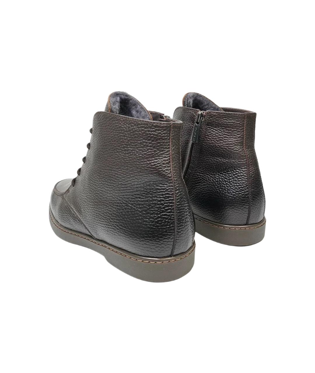 DOUCAL'S Коричневые кожаные высокие ботинки, фото 5