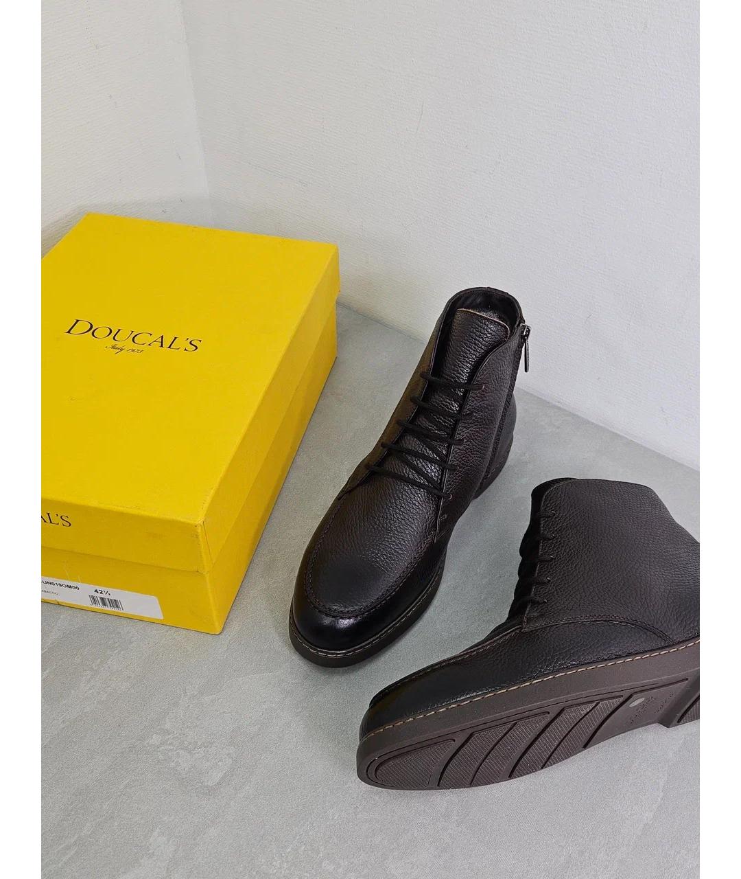 DOUCAL'S Коричневые кожаные высокие ботинки, фото 7