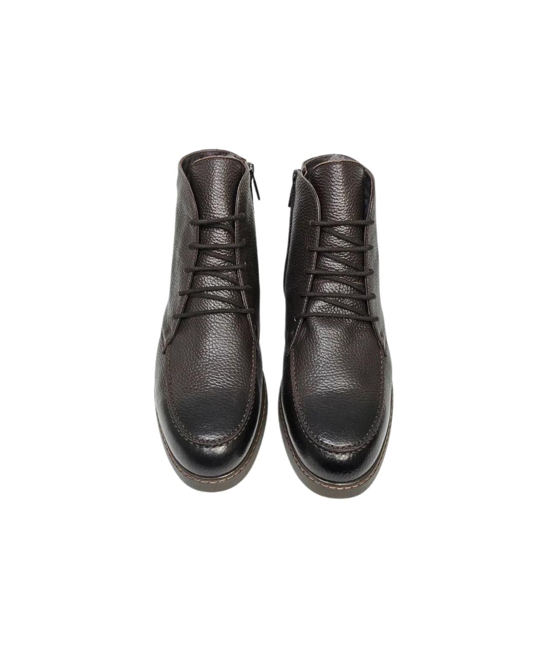 DOUCAL'S Коричневые кожаные высокие ботинки, фото 2