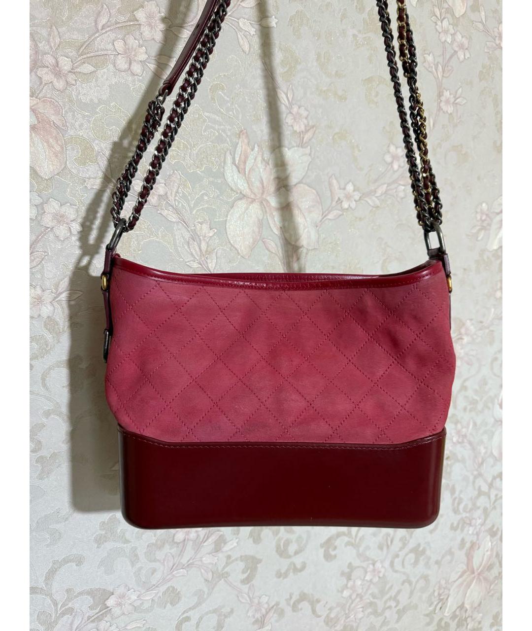 CHANEL Бордовая замшевая сумка через плечо, фото 3