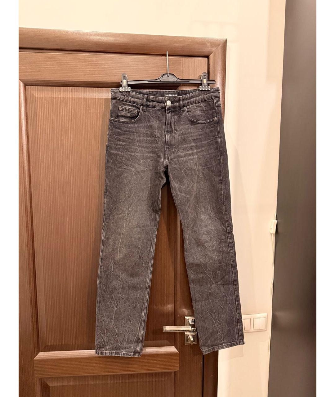 BALENCIAGA Черные хлопковые прямые джинсы, фото 9