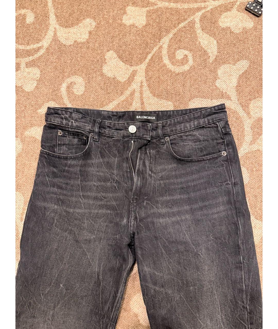 BALENCIAGA Черные хлопковые прямые джинсы, фото 8