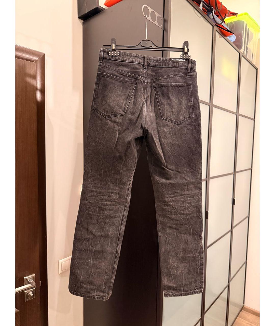 BALENCIAGA Черные хлопковые прямые джинсы, фото 2