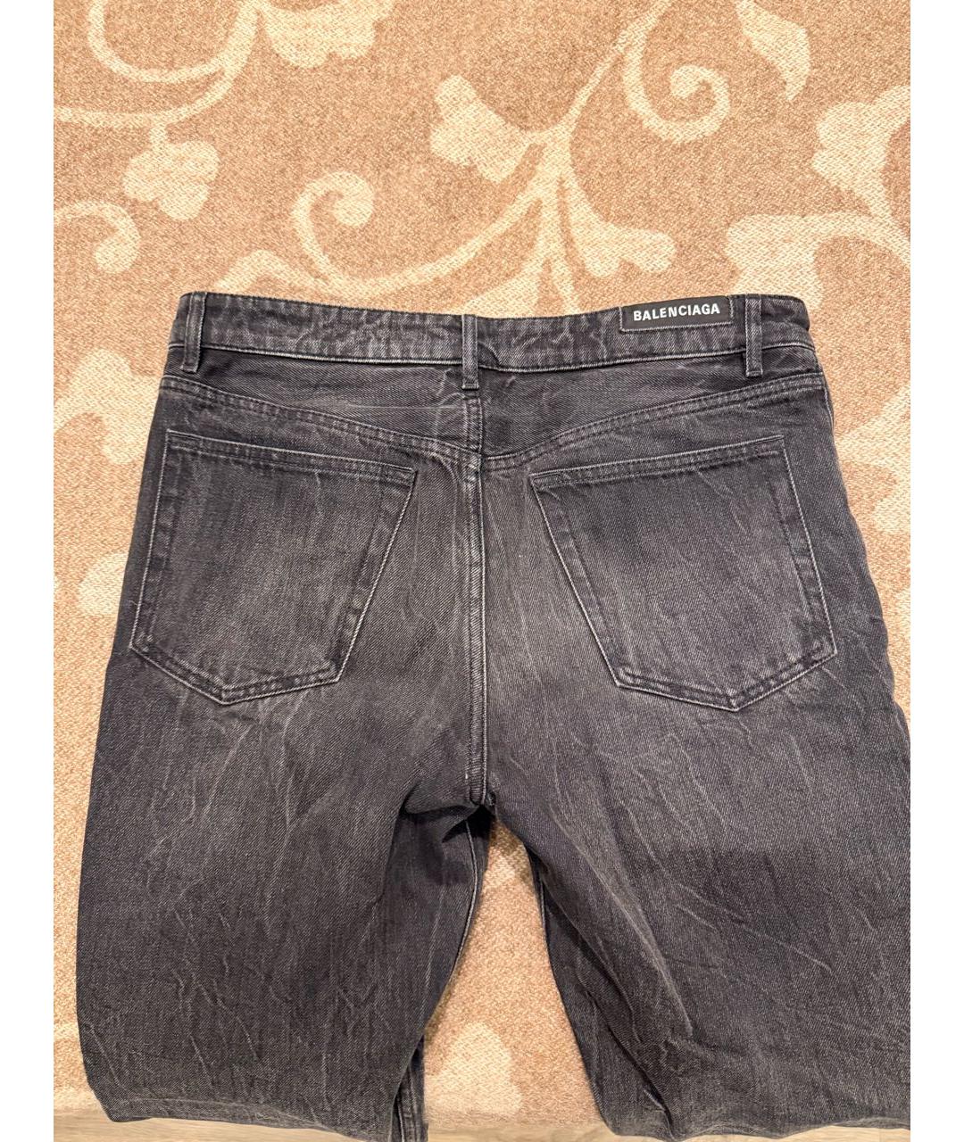 BALENCIAGA Черные хлопковые прямые джинсы, фото 5
