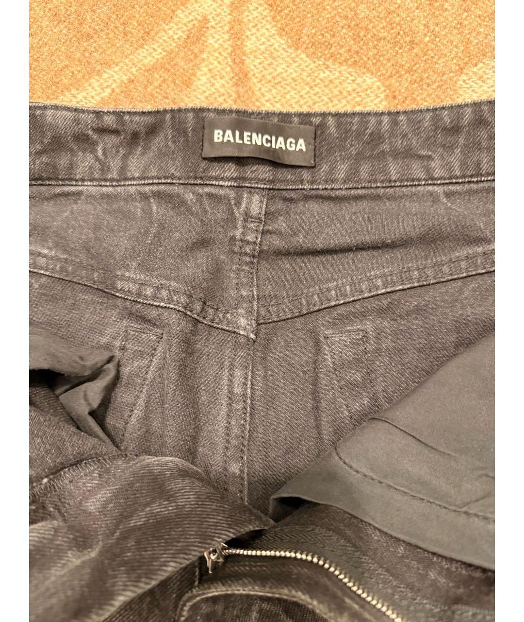 BALENCIAGA Черные хлопковые прямые джинсы, фото 4