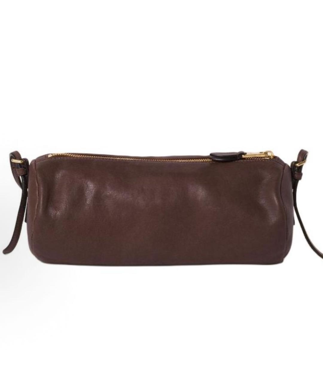 MIU MIU Коричневая кожаная сумка с короткими ручками, фото 3