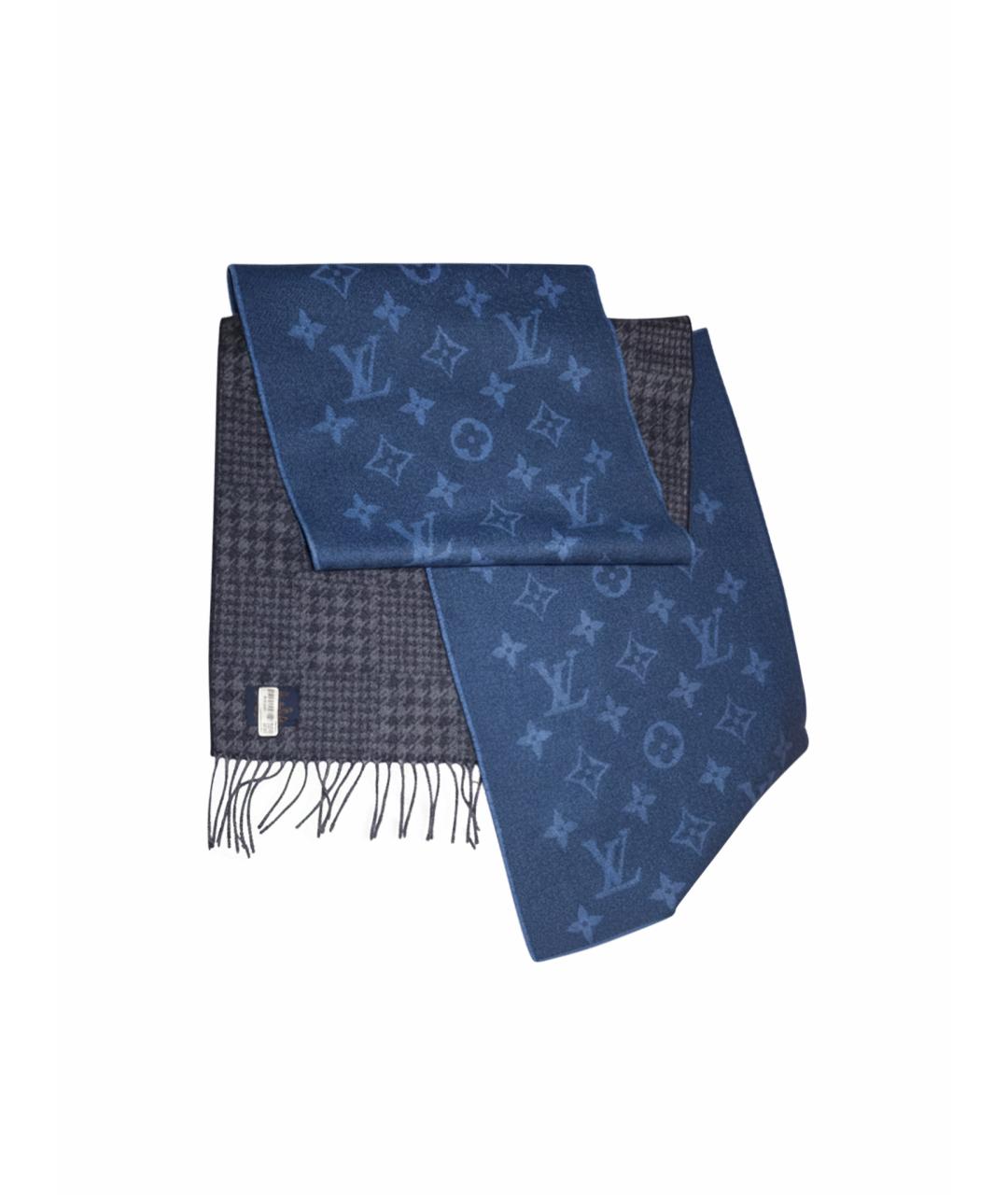 LOUIS VUITTON Темно-синий шерстяной шарф, фото 1