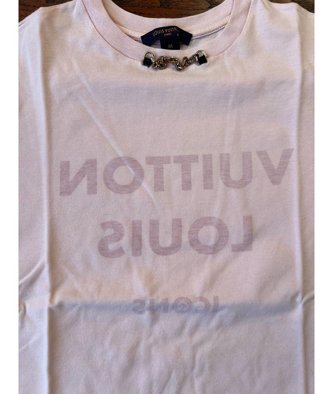 LOUIS VUITTON Розовая хлопковая футболка, фото 3