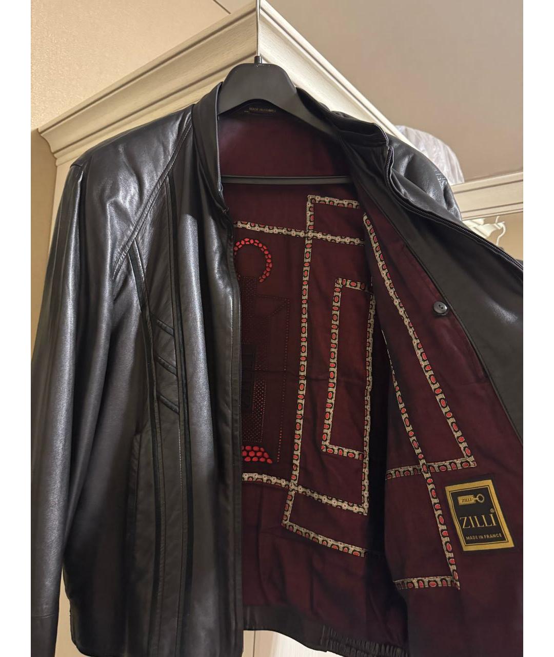 ZILLI Черная кожаная куртка, фото 3
