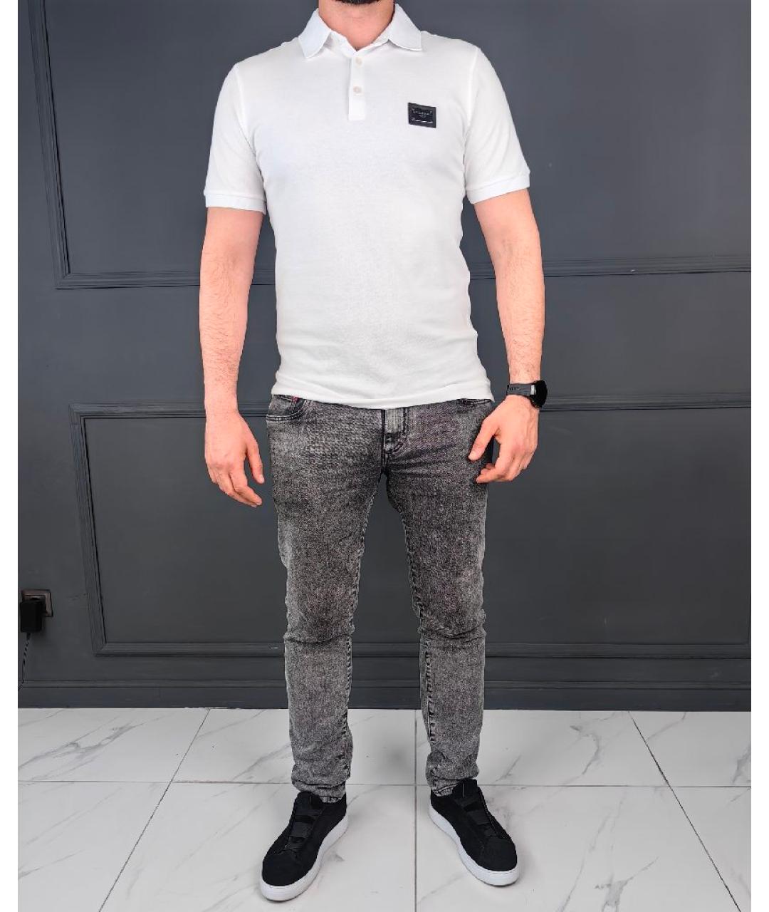 DOLCE&GABBANA Белое хлопковое поло с коротким рукавом, фото 3