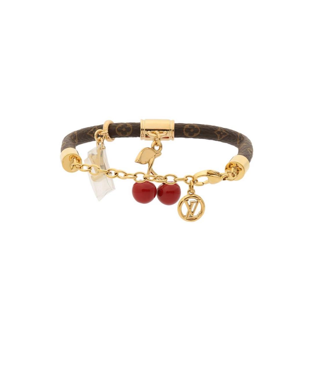 LOUIS VUITTON Коричневый кожаный браслет, фото 2