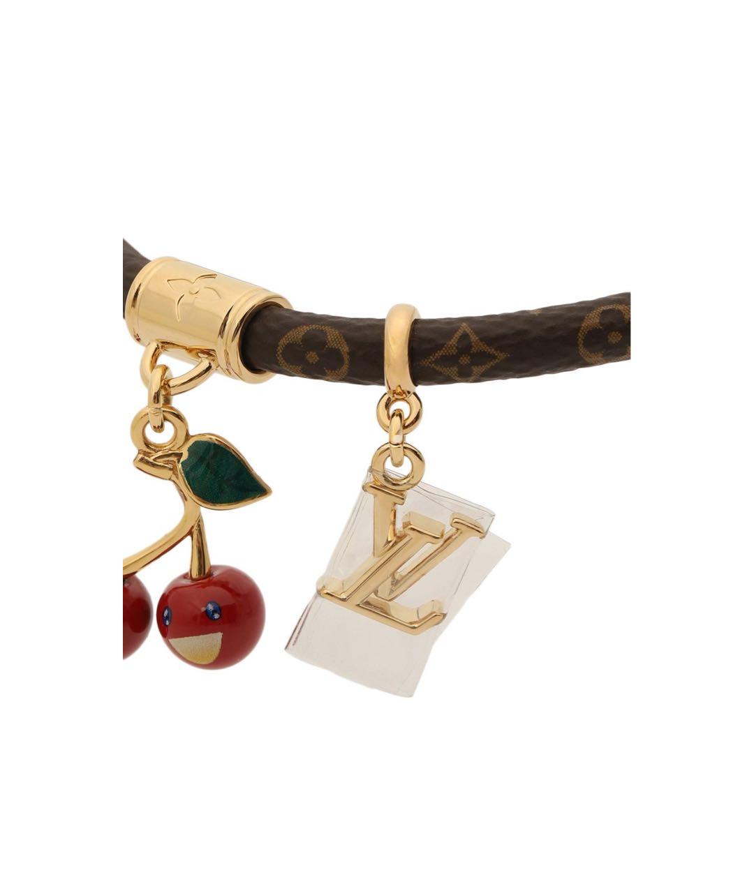 LOUIS VUITTON Коричневый кожаный браслет, фото 3