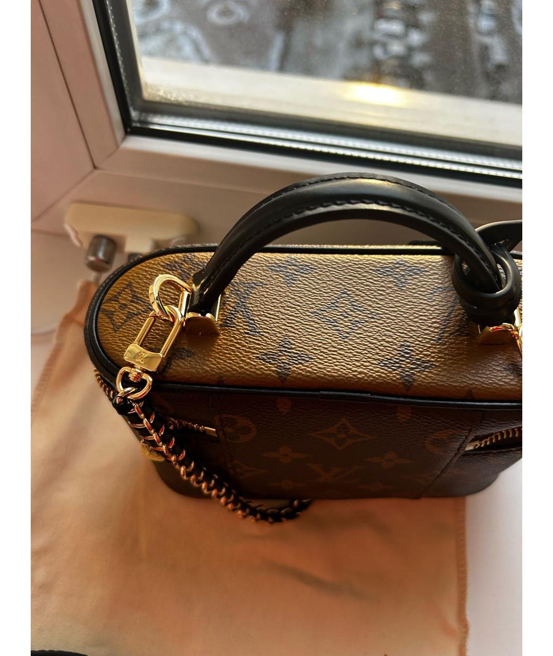 LOUIS VUITTON Коричневая кожаная сумка через плечо, фото 4