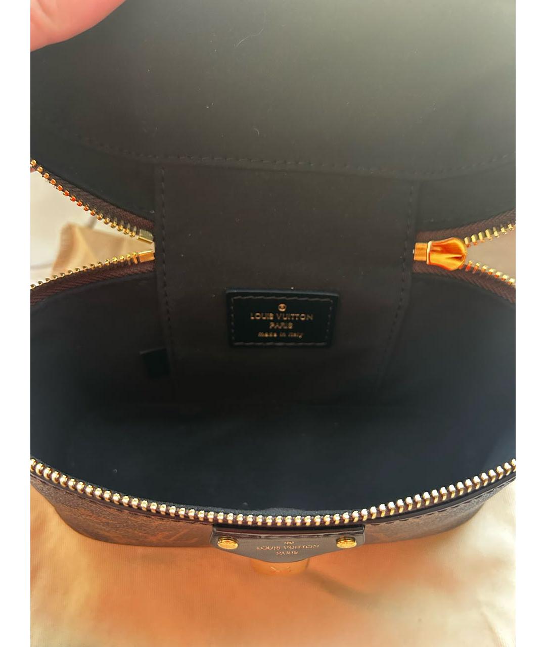 LOUIS VUITTON Коричневая кожаная сумка через плечо, фото 5