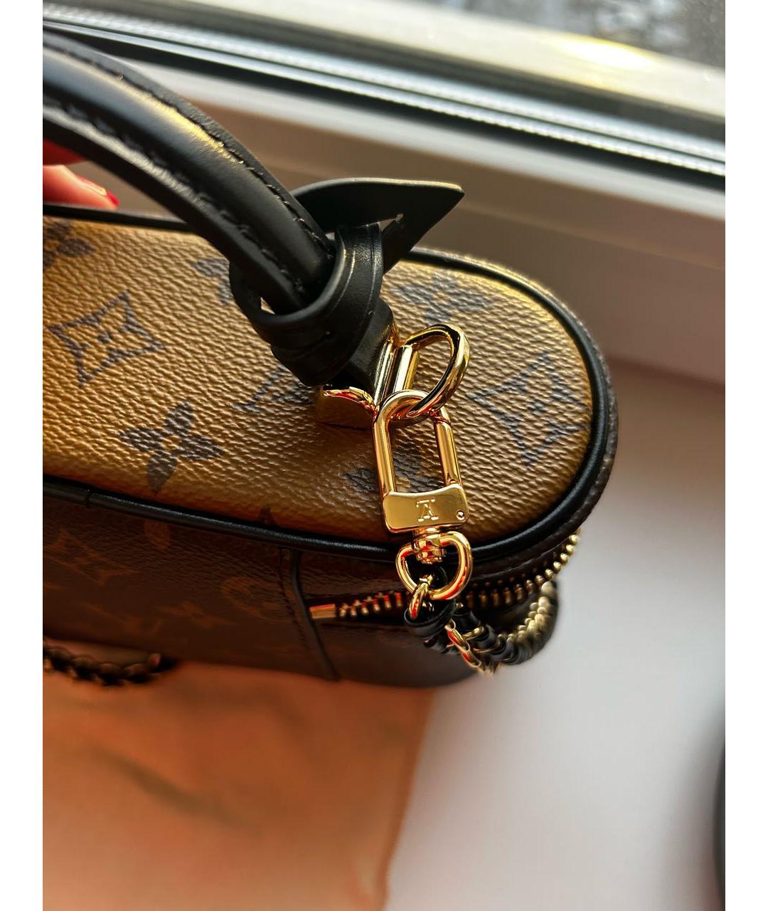 LOUIS VUITTON Коричневая кожаная сумка через плечо, фото 8