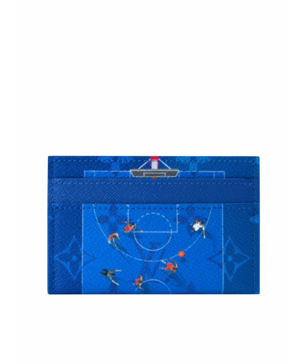 LOUIS VUITTON Синий кожаный кардхолдер, фото 1