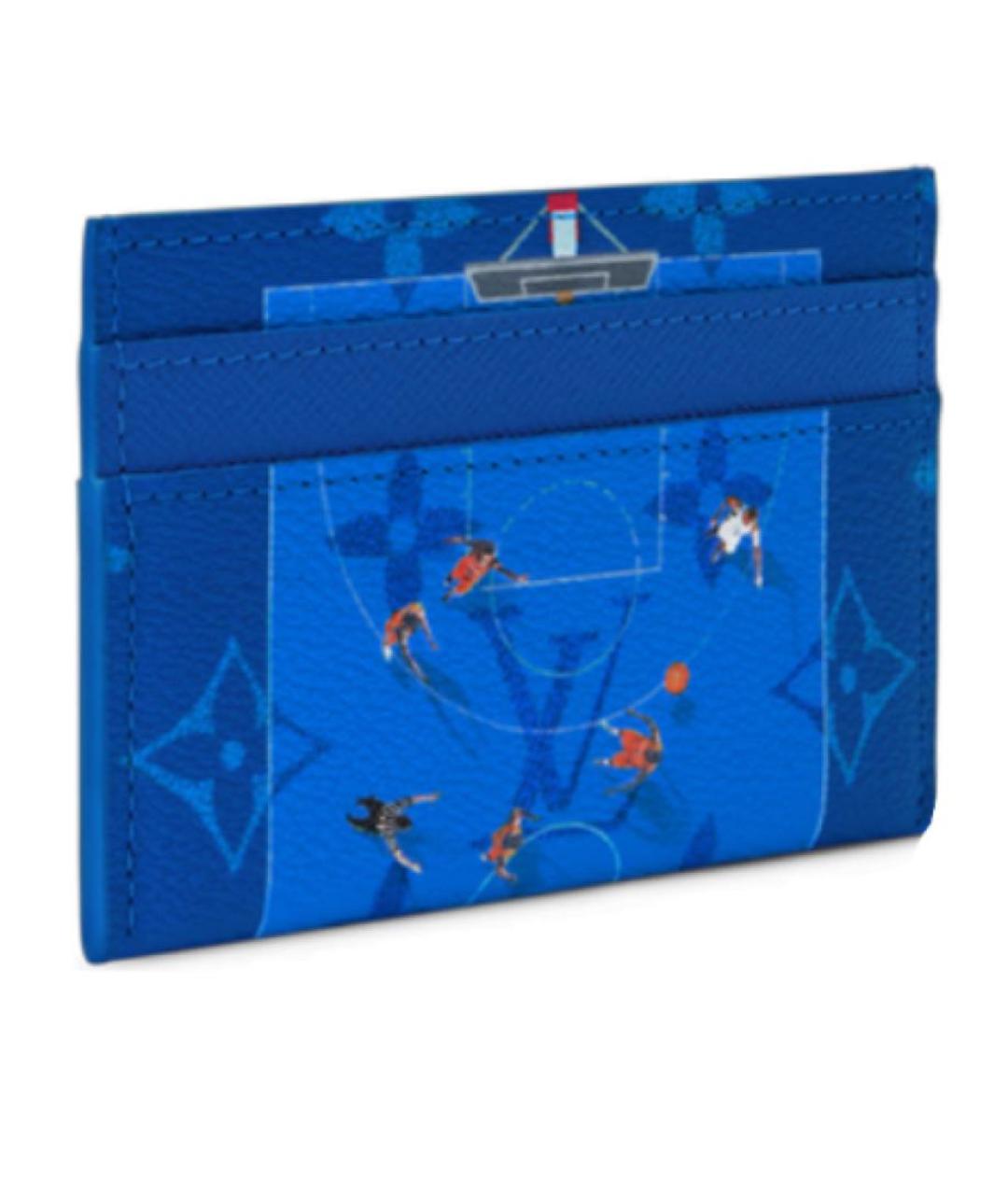 LOUIS VUITTON Синий кожаный кардхолдер, фото 3