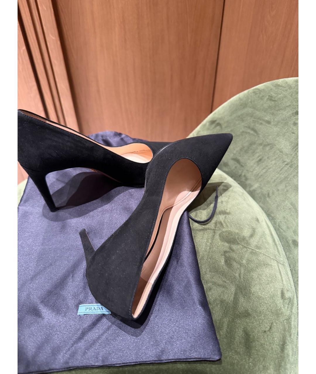 PRADA Черные замшевые туфли, фото 3